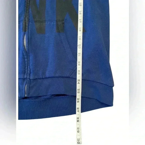 PINK Victoria’s Secret Blue Black Full Zip Oversized  Hoodie Size Small - Picture 3 of 5